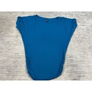 Made By Johnny Top Womens Medium Blue Dolman Short‎ Sleeve Rayon Blend  Tunic
